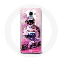 Coque pour Samsung Galaxy A6 2018 Formule 1 Sergio Pérez Pilote de F1 Rose