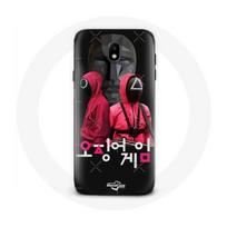 Coque pour Samsung Galaxy j7 2017 Squid Game Affiche masques soldats logo coréen