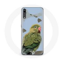 Coque pour Huawei P20 Perruches Oiseaux vert žalia