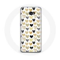 Coque pour Samsung A5 2016 Fond de texture abstraite coeurs noirs