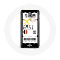 Dėklas Samsung Galaxy J7 Lėktuvo bilietas Briuselis Belgija