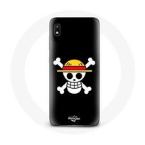 Coque pour Samsung Galaxy A10 One Piece Manga Tete de Mort Fond Noir juoda