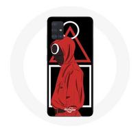 Coque pour samsung galaxy A71 Squid Game logo symboles triangle carre cercle Fond Noir