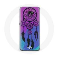 Coque pour Samsung Galaxy A5 2017 Attrape Rêve Noir Fond Bleu et Violet