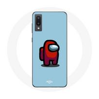 Coque pour Samsung Galaxy A02 Among Us jeu vidéo Fond bleu mėlyna