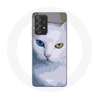 Coque pour Samsung Galaxy A52 Turc de van Chat oeil bleu et oeil jaune