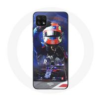 Coque pour Samsung Galaxy A22 5G Formule 1 Pierre Gasly Pilote automobile F1 Rouge Bleu