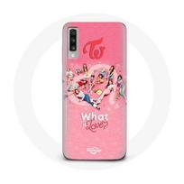 Coque pour Samsung Galaxy A70 TWICE Logo Rouge Affiche What Is Love