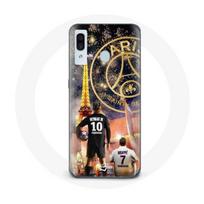 Coque pour Samsung Galaxy A40 PSG Neymar et Mbappé Joyeux noël