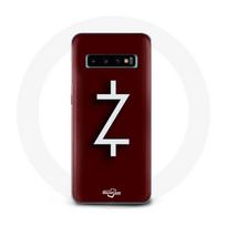 Coque pour Samsung Galaxy S10 Ozark Saison 4 Logo Z Blanc Fond Rouge