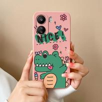 Skirtas „Xiaomi Redmi Note 13 Pro 13R 13C K60 Ultra K70 Pro K70E“ dėklui mielam dinozaurui, aukštos kokybės matiniam skysto silikono galinio dangtelio apsauginiam korpuso buferiams Redmi Note 13 Pro 5G