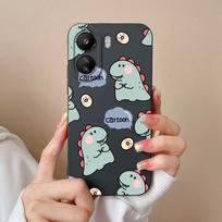 Skirtas „Xiaomi Redmi Note 13 Pro 13R 13C K60 Ultra K70 Pro K70E“ dėklui mielam dinozaurui, aukštos kokybės matiniam skysto silikono galinio dangtelio apsauginiam korpuso buferiams Redmi Note 13 5G