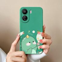 Skirtas „Xiaomi Redmi Note 13 Pro 13R 13C K60 Ultra K70 Pro K70E“ dėklui mielam dinozaurui, aukštos kokybės matiniam skysto silikono galinio dangtelio apsauginiam korpuso buferiams Redmi Note 13 Pro 5G