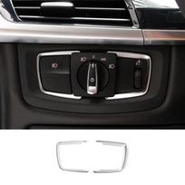 Automobilio priekinių žibintų jungiklio mygtuko rėmelio dangtelio apdaila dekoratyvinis lipdukas BMW F30 X5 F15 X6 F16 F20 F21 F36 automobilių interjero priedai sidabras