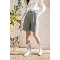 Mishow Shorts for Women 2024 New Commuter Office Lady Casual Loose High Waist All-match Fashion Knee Length Pants MXD12K0586 S gray