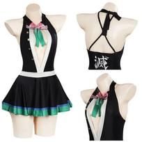 Demon Slayer Bikinis Woman Anime Kimetsu No Yaiba Kamado Tanjirou Nezuko Agatsuma Zenitsu Cosplay Swimsuit Bathing Gift XXXL white
