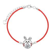 Moissanito Sėkmės Triušio Poros Apyrankė S925 Sterlingo Sidabro Apyrankė Aukštos Kokybės Versija Nacionalinė Tendencija Zodiako Triušis Gimimo Metų Papuošalai Adjustable size white