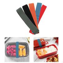 5x Colorful Bento Box Straps, Lunch Container Fixing Straps for Camping gray