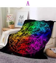 Sacred Planet Geometry Atomite Flower of Life Flannel Warm and Soft Plush Sofa Bed Blanket throw blanket   for picnic 30x40in