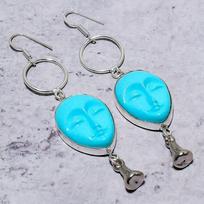 Natural Sleeping Turquoise Gemstone 925 Sterling Silver Earring 3.55  j3b99