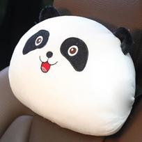 Cute Animal Car Neck Pillow and Lumbar Pillow Seat Support Pillow Breathable Relaxation Artifact Headrest white