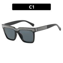 Female sunglasses with square diamond inlay, light luxury and versatile, elegant and personalized party shading, UV resistant sunglasses