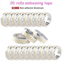 20 rulonų nelipnios aliuminio juostos, suderinamos su DYMO 3D 31000 12 mm*4,8 m įspaudimo juosta, skirta Dymo Rhino M1011 metaliniam etikečių spausdintuvui 20Rolls 31000 Labels
