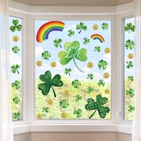 Langų klijai ST. Patriko dienos dekoravimo papuošalai Shamrock dekoratyviniai žalios spalvos Lengva nulupti white