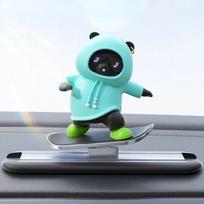 Animacinis gyvūnas Automobilio salono centrinės konsolės dekoracija Mini stumdomas meškiukas Šaunūs automobilių anime automobilio aksesuarai mėlyna
