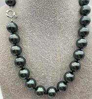 stunning big 14mm round  shell pearl necklace