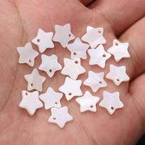 20Pcs/Pack Pentagram Shell Pendant with Hole, Natural Freshwater Shells Pendant, Women's Men's Charms for DIY Jewelry Accessories Craft 20Pcs/10x10mm balta