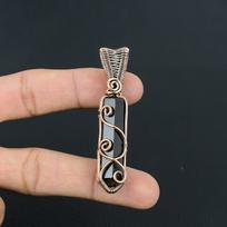 Beautiful Tourmaline Gemstone Handmade Pure Copper Wire Wrap Jewelry Pendant 2.56 Inches juoda