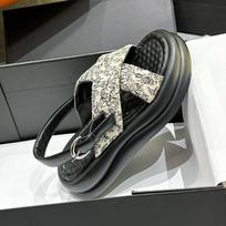 Fujin 4cm New Synthetic Cloth Stretch Fabric Microfiber Summer Women Comfy Fashion Peep Toe Sandals Slipper Platform Wedge Shoes 34 juoda