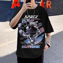 2024 Men's T-Shirt 3d Astronaut Print Short Sleeve T-Shirt Summer Casual Oversized Tee For Men Loose Breath Men Clothing New Top 6XL blue