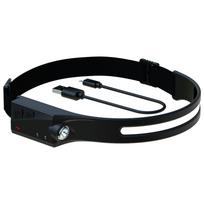 Silicone USB rechargeable waterproof dual light source night running headlamp COB outdoor mountaineering and camping headlamp