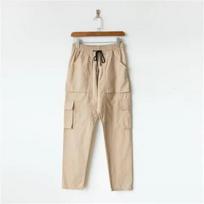 Cargo Pants Straight Leg Baggy Men's Chardo Pocket Nine-point Casual Pants M chaki