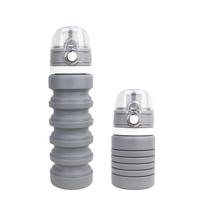 Kelioninis Nešiojamas Sulankstomas Daugiafunkcinis Lauko Sporto Butelis Silikoninis Sulankstomas Vandens Butelis Reguliuojamas Puodelis Aplinkos Apsaugos Vandens Puodelis 500ml1PCS