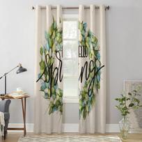 Spring Flower Tulip Garland Window Curtain Living Room Luxury Valance Curtain for Bedroom Home Kitchen Decor Curtain 135W x 60H(cm) x1 gray