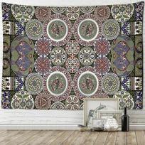 Disko ornamentas Raštas Gobelenas Psichodelinis Ragana Boho Estetika Kambario Menas Sienos Kabinys Miegamojo Dekoras 95x70cm gray