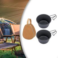 300ml Camping Bowl Mixing Cup Cooking Easy Carrying Practical Stainless Steel Cookware for BBQ B black