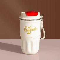 380/510ml Double Layer 316 Stainless Steel Coffee Mug Car Insulation Cup With Portable Rope Vacuum Flask Travel Drinking Tumbler 380ml