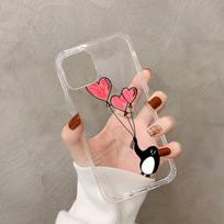 Mielas Penguin telefono dėklas, skirtas iPhone 13 11 12 pro XS MAX 8 7 6 6S Plus X 5S SE 2020 XR 13 Pro Max gray