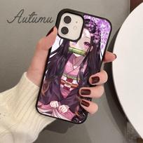 Demon Slayer Kamado Nezuko Anime Phone Case for iPhone 11 12 13 14 Pro Max mini XR XS SE 2020 6S 7 8 Plus Samsung S21 S22 Cover iPhone 5 5s SE black