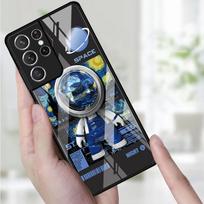 Phone Glass Case For Samsung Galaxy S22 S21 S20 Ultra FE S9 S10 S8 Plus Note 20 10 Lite 9 8 Cover Coque Cute Head Mini Astronaut Samsung S22 5G