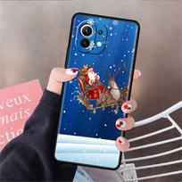 Soft Silicone Case For Xiaomi Mi 11 Lite 5G NE 11T Pro 12S Ultra 12 Note 10 10T 9T Phone Cover TPU Funda Christmas Santa Claus Mi 12 blue