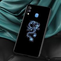 Black Shell For Samsung Galaxy A50 A70 A10 A30 A20 A20e Phone Case M32 M51 M31s A40 M30s M11 M12 Soft Cover Dragon God Pattern Samsung M11 blue