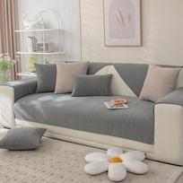 Herringbone Pattern Sofa Cushion Chenille Living Room Four Seasons Universal Modern Simple Summer Non-Slip Cushion Sofa Cover 70*70cm gray