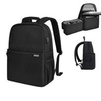 DSLR fotografijos kuprinė Dvisluoksnė Laisvalaikio Verslo Kompiuterio Kuprinė USB Daugiafunkcinė Skaitmeninio Fotoaparato Krepšys CN L4 1.0 Small Black black