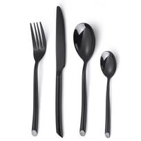 Stainless Steel Western Tableware Steak Knife Creative Hotel Home Round Handle Slanted Tail Knife Fork Spoon Mirror Glossy juoda