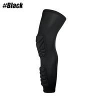 1Pcs Sports Honeycomb Crashproof Knee Support Pad Leg Compression Brace Protector Cycling Running Basketball Hiking Workouts M black